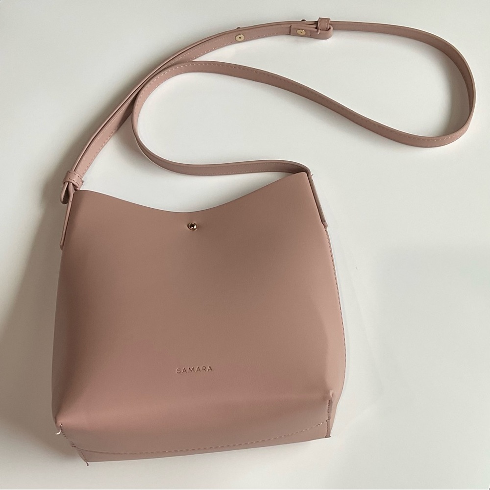 Samara Blush Vegan Leather Shoulder Bag